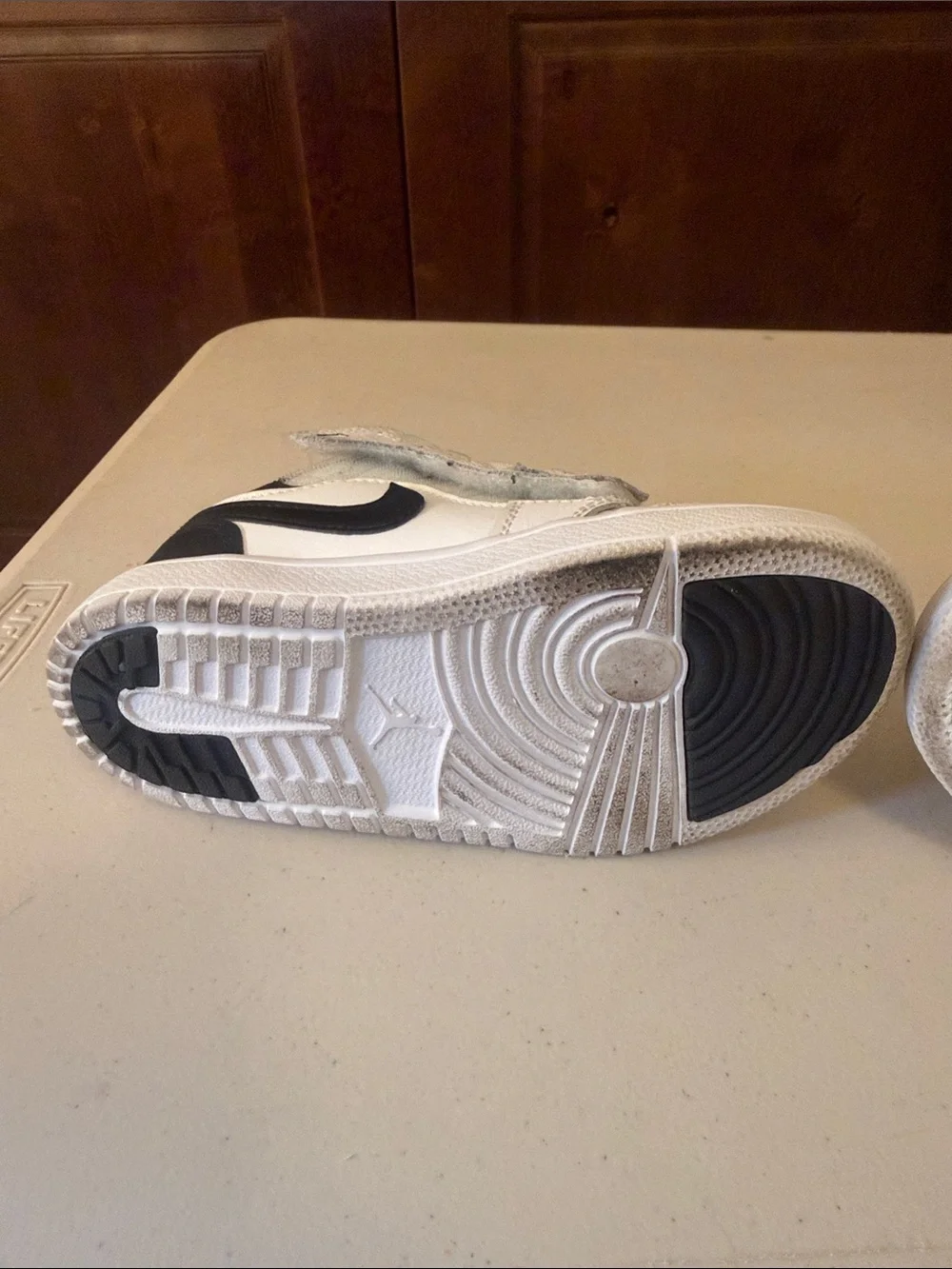 Jordan Kids White and Black Low-Top Sneakers